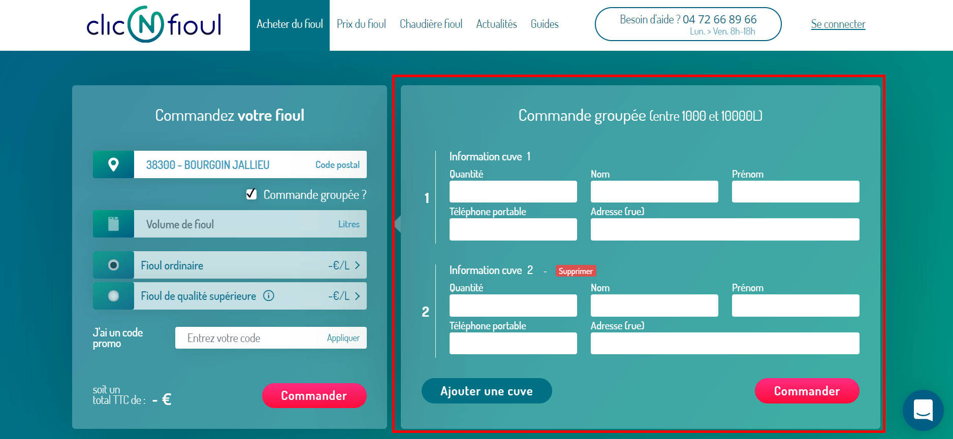 Commande groupée de fioul sur ClicAndFioul - Fioul au meilleur prix