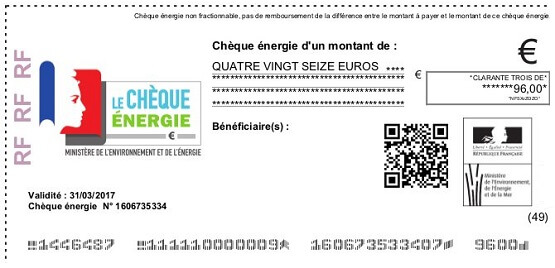 SPECIMEN CHEQUE ENERGIE