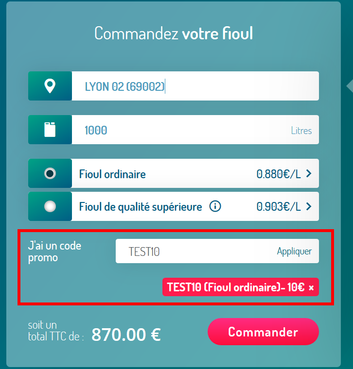 Les promotions pour commander votre fioul sur Clic And Fioul